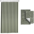 thumbnail image 1 of Sage Green Shower Curtain Set with Rugs - Bathroom Sets with Shower Curtain and Rugs, Fabric Shower Curtains and 2 Bath Mats, Modern Bathroom Shower and Curtain Sets for Tub Or Stall, 1 of 4