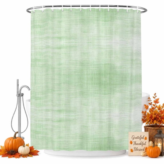 Sage Green Shower Curtain, Waterproof Shower Curtains for Bathroom, Vintage Solid Color Modern Minimalist Washable Fabric Bathtub Curtain Set Bath Decor with 12 Hooks Long 72"x84"