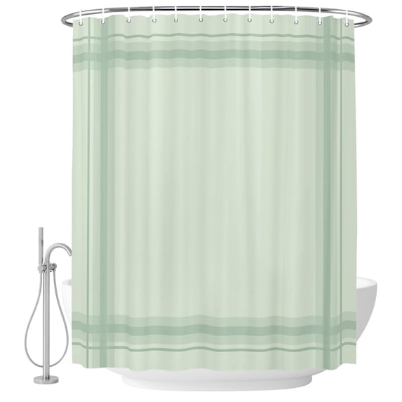 Sage Green Shower Curtains for Bathroom, Waterproof Fabric Bath Curtains Decor, Bath Tub Curtain Modern Minimalist Grid Pattern Decorative Shower Curtain Sets with 12 Hooks, 72x72 Inch