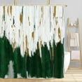 thumbnail image 1 of Sage Green Shower Curtains for Chic Modern Abstract Bathroom Decor, Dark Emerald Sage Hunter Olive Green Fabric Shower Curtain, Modern Golden White Restroom Decor Accessories, 36X72in, 1 of 5