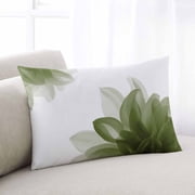 Sage Green Small Pillow Covers, Boho Modern Floral Abstract Ombre Leaf White Soft Throw Pillow Cases with Invisible Zipper, Decorative Pillowcase Pillows Protectors for Sofa Bed Chair 12"x20"