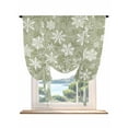 thumbnail image 1 of Sage Green Snowflake Christmas Tie Up Curtains for Windows 63 Inch Length Balloon Curtains Kitchen Adjustable Balloon Window Shade Xmas Winter Abstract Art Tie Up Bathroom Curtain Window 42"x63", 1 of 6