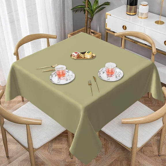 Sage Green Solid Color Classic Elegant Soft Tablecloth Square Dinng Table Covers for Kitchen & Table Linens 60" x 60"