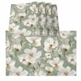 thumbnail image 1 of Sage Green Spring Floral Placemats for Dinning Table Set of 4, Summer Botanical Flower Burlap Kitchen Place Mats Waterproof Cloth Table Mats, Indoor Outdoor Placemats Easy Clean Dinner Decor, 1 of 8