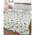 thumbnail image 1 of Sage Green Spring Floral Queen Size Down Alternative Comforter, Lightweight Comforter Quilt Bedding Set with Pillow Shams Summer Botanical Elegant All Seasons Bed Comforter Duvet Insert 90"x96", 1 of 7