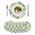 thumbnail image 1 of Sage Green Spring Floral Round 13 Inch Placemats Set of 6, Summer Botanical Farmhouse HeatResistant Non Slip Place Mats for Dining Table, Wipeable Braided Kitchen Table Mats for Housewarming, 1 of 9