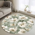 thumbnail image 1 of Sage Green Spring Floral Round Area Rug 4 FT, Non Slip Indoor Outdoor Rug, Summer Botanical Flowers Washable Soft Circular Carpet Non-Shedding Floor Mat for Coffee Table Nursery Foyer Balcony, 1 of 8