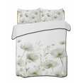 thumbnail image 1 of Sage Green Spring Floral Summer Quilt Set Queen Size,Soft Quilted Bedding Set with 2 Pillow Shams,Summer Botanical Watercolor Vintage Lightweight All Season Bedspread Coverlet for Bedroom 90"x96", 1 of 6