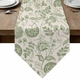 thumbnail image 1 of Sage Green Spring Floral Table Runner Linen Burlap Table Runner 72 Inches Long Retro Summer Botanical Farmhouse Dresser Scarves for Kitchen Island Coffee Dining Party Wedding Holiday Decor 14"x72", 1 of 8