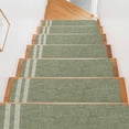thumbnail image 1 of Sage Green Stair Treads Non Slip for Steps Oatmeal Beige Green Woven Fabric Texture Rustic Farmhouse 4 Pcs Reusable Adhesive Stair Runner Mats for Dogs Elders Carpet Treads Rugs for Staircase 8x30 In, 1 of 9