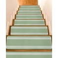 thumbnail image 1 of Sage Green Stair Treads for Wooden Steps Indoor Runner Rug Carpet, Farmhouse Sage Green White Striped 4 Pieces Peel and Stick Staircase Step Treads Covers Washable Throw Door Mats, 30"x8", 1 of 5