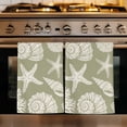 thumbnail image 1 of Sage Green Starfish Coastal Kitchen Towels Set of 4, Shell Summer Beach Nautical Absorbent Dish Towels for Kitchen, Microfiber Hand Towel, Quick Drying Tea Towel for Cleaning Decorative Dishcloths, 1 of 7