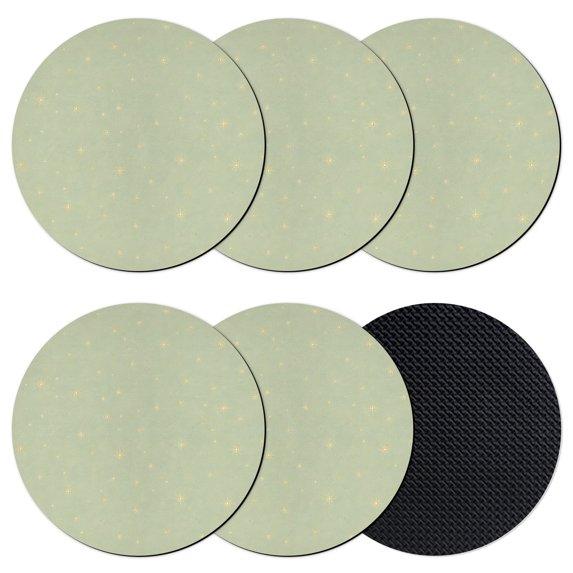 Sage Green Stars Modern Coasters Set of 6, Absorbent Coasters for Drinks, Farmhouse Aesthetics Modern Art Coaster for Desk Coffee Table Protection, Home Decor House Warming Gifts 4"