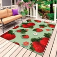 thumbnail image 1 of Sage Green Strawberry Outdoor Rug 5x7 Ft, Non Slip Washable Area Rug, Spring Floral Watercolor Summer Botanical Patio Rugs Carpet Runner, Large Floor Mat for Indoor/Outdoor Deck Porch Camping, 1 of 8