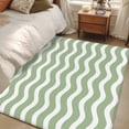 thumbnail image 1 of Sage Green Stripe Area Rugs 2.7x5 for Living Room, Farmhouse Striped Modern Waves Moires Non Slip Washable Rug Runner, Low Pile Indoor Floor Carpet Mat Bathroom Rugs for Bedroom, Kids Room, 1 of 9