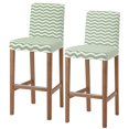 thumbnail image 1 of Sage Green Stripe Bar Stool Cover Set of 2, Farmhouse Striped Modern Waves Moires Stretch Bar Chair Cover, Removable Washable Pub Counter Stool Chair Slipcover for Kitchen Dining Room Pub Cafe, 1 of 9