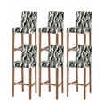 thumbnail image 1 of Sage Green Stripe Bar Stool Covers Set of 6, Grey White Geometric Modern Abstract Stretch Washable Bar Chair Covers with Backs, Removable Pub Counter Height Chair Cover for Kitchen Dining Room Cafe, 1 of 7