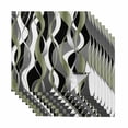 thumbnail image 1 of Sage Green Stripe Cloth Napkins, Grey White Geometric Modern Abstract Washable and Reusable Dinner Napkins Set of 8, Table Napkin for Kitchen Party Birthday Wedding Hotel Housewarming 20"x20", 1 of 8