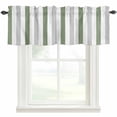 thumbnail image 1 of Sage Green Stripe Farmhouse Short Window Curtain Valances, Geometric Grey White Vertical Striped Rod Pocket Kitchen Valances for Living Room Bedroom Bathroom Cafe 42" x 12", 1 of 8