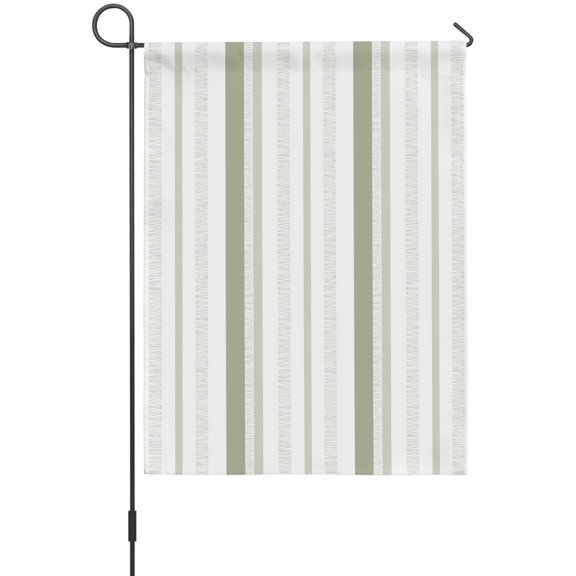 Sage Green Stripe House Flags For Outdoor, Modern Minimalist Geometric Vertical Bands Small Double Side Yard Flags Weather Proof House Decor for Lawn Outside Holiday 28 x 40 Inches