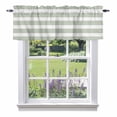thumbnail image 1 of Sage Green Stripe Kitchen Curtain Valances for Windows Farmhouse Short Curtains, Modern Simple Geometric White Striped Rod Pocket Valance Curtain for Bedroom Cafe Living Room 54"x18", 1 of 8