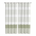 thumbnail image 1 of Sage Green Stripe Kitchen Curtains 96 Inch Length, Modern Rustic Horizontal Green Striped Grommet Top Bedroom Living Room Curtains, Light Filtering Cafe Curtain Drapes 2 Panels Set 104''x96'', 1 of 9