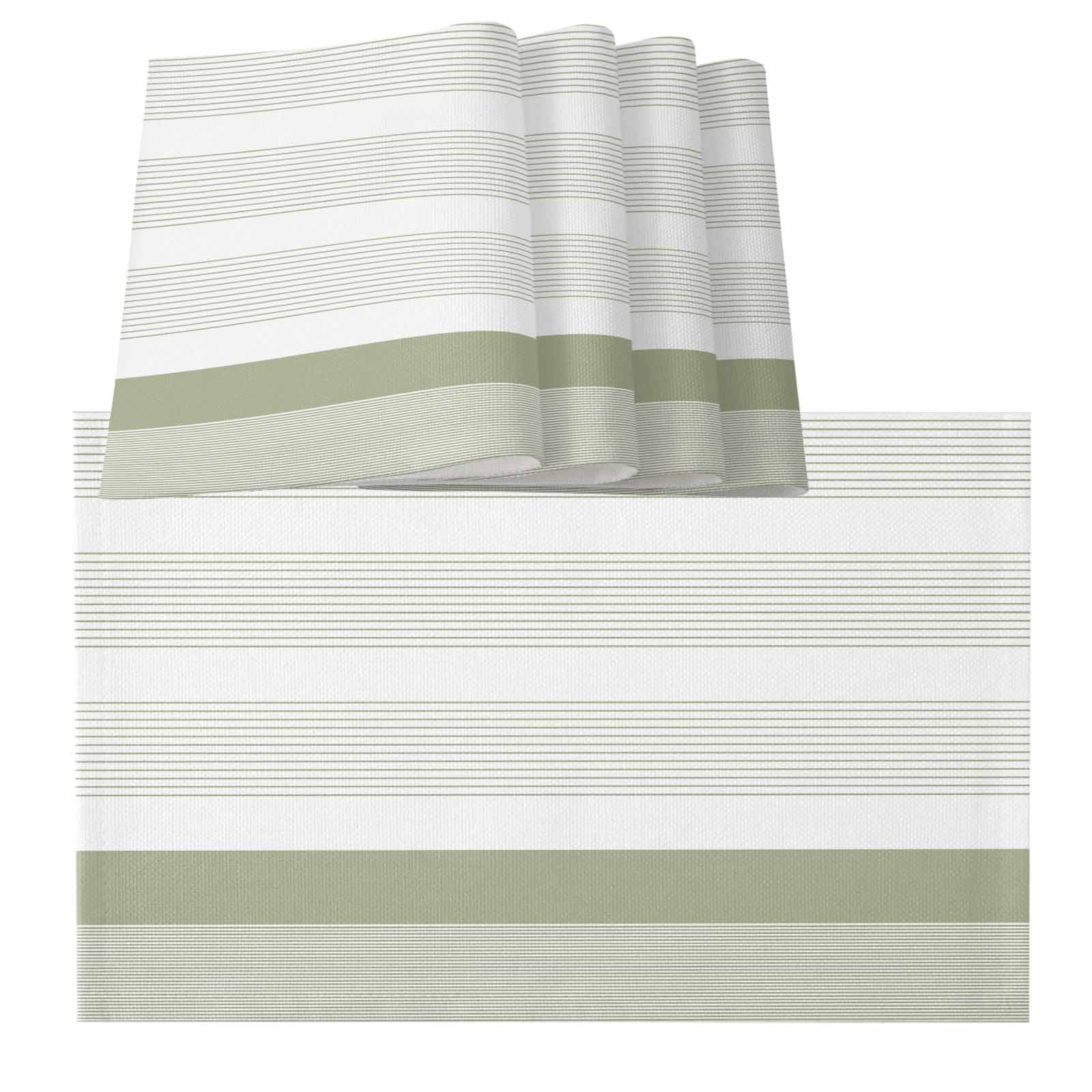 Sage Green Stripe Modern Rustic Horizontal Green Striped Burlap Kitchen ...