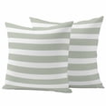 thumbnail image 1 of Sage Green Stripe Outdoor Waterproof Pillow Covers, Modern Simple Geometric White Striped Decorative Square Throw Pillowcase Sofa Cushion Sham for Patio/Couch/Chair, 16"x16" 2 Pack, 1 of 8