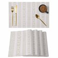 thumbnail image 1 of Sage Green Stripe Placemats Set of 8, Modern Abstract Vertical Stripes Beige Placemats for Dining Table, Place Mats for Kitchen Tabletop, Waterproof Wipeable Dining Table Mats Set, 1 of 9