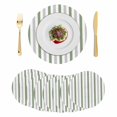 thumbnail image 1 of Sage Green Stripe Round 13 Inch Placemats Set of 8, Geometric Grey White Vertical Striped HeatResistant Non Slip Place Mats for Dining Table, Wipeable Braided Kitchen Table Mats for Housewarming, 1 of 9