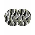 thumbnail image 1 of Sage Green Stripe Round 15 Inch Placemats Set of 2, Grey White Geometric Modern Abstract HeatResistant Non Slip Place Mats for Dining Table, Wipeable Braided Kitchen Table Mats for Housewarming, 1 of 9