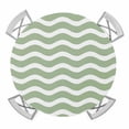 thumbnail image 1 of Sage Green Stripe Round Fitted Tablecloth with Elastic Edge, Waterproof Table Cloth Table Cover for 45"-54" Tables, Farmhouse Striped Modern Waves Moires Tablecloths for Dining Picnic Indoor Outdoor, 1 of 9