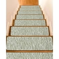 thumbnail image 1 of Sage Green Stripe Stair Treads Non Slip for Steps Retro Abstract Art Farmhouse Sage Green Stripe Waves 10 Pcs Reusable Adhesive Stair Runner Mats for Home Carpet Treads Rugs for Staircase 8x30 In, 1 of 7