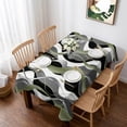 thumbnail image 1 of Sage Green Stripe Table Cloth Waterproof Tablecloths, Grey White Geometric Modern Abstract Tablecloth Dining Table Cover for Kitchen Party Tabletop Outdoor, Rectangle Tablecloth 52x70 Inch, 1 of 9