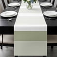 thumbnail image 1 of Sage Green Stripe Table Runner 108 Inches Long, Modern Rustic Horizontal Green Striped Kitchen Coffee Dining Table Decoration for Home Party Birthday Wedding Home Decor 13x108 Inches, 1 of 8