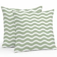 thumbnail image 1 of Sage Green Stripe Throw Pillow Covers 18x18 Inch Set of 2, Farmhouse Striped Modern Waves Moires Waterproof Outdoor Pillow Covers, Decorative Cushion Pillowcases for Couch, Sofa, Bed, Garden, Patio, 1 of 9