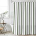 thumbnail image 1 of Sage Green Stripe Waterproof Fabric Shower Curtain,Geometric Grey White Vertical Striped Waterproof Fabric Shower Curtain for Bathroom Curtains Bathtubs Shower Curtains with 12 Hooks Standard 60x72, 1 of 8