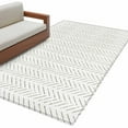 thumbnail image 1 of Sage Green Striped 3'x5' Washable Rug, Modern Abstract Art Geometric Non-Slip Area Rugs for Entryway Kitchen Classroom, Dorm Throw Carpet, Low Pile Soft Indoor Floor Mat, 1 of 9