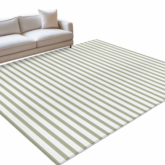 Sage Green Striped Area Rugs 6x9ft Modern Stripes Farmhouse Rustic Simple Floor Rug Non Slip Low Pile Ultra Soft Throw Carpet for Entryway Indoor Entrance Kitchen Bathroom