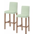 thumbnail image 1 of Sage Green Striped Bar Stool Covers Set of 2, Modern Simple Farmhouse Beige Stretch Washable Bar Chair Covers with Backs, Removable Pub Counter Height Chair Cover for Kitchen Dining Room Cafe, 1 of 7