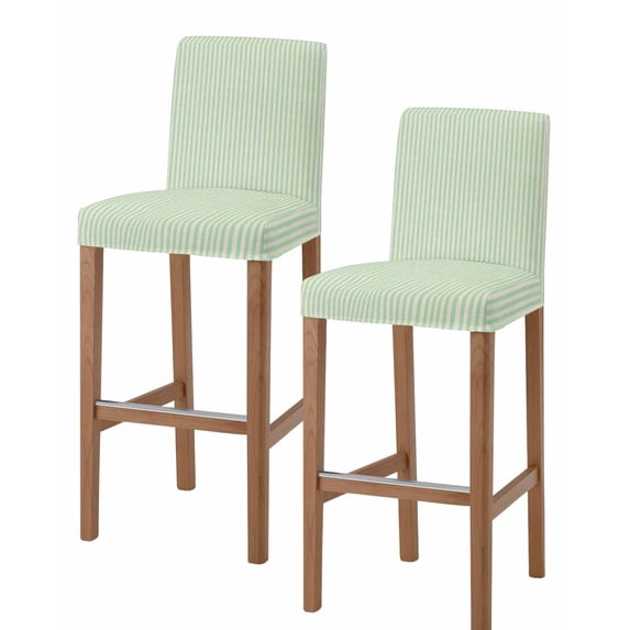 Sage Green Striped Bar Stool Covers Set of 2, Modern Simple Farmhouse Beige Stretch Washable Bar Chair Covers with Backs, Removable Pub Counter Height Chair Cover for Kitchen Dining Room Cafe