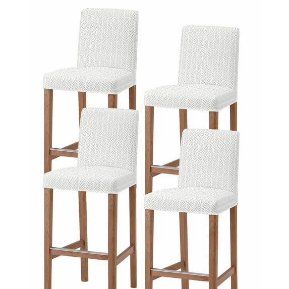 Sage Green Striped Bar Stool Covers Set of 4, Modern Abstract Art Geometric Stretch Washable Bar Chair Covers with Backs, Removable Pub Counter Height Chair Cover for Kitchen Dining Room Cafe