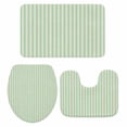 thumbnail image 1 of Sage Green Striped Bath Mat 3 Piece Bathroom Rug Set, Modern Simple Farmhouse Beige Non Slip Bath Rug Contour Mat and Toilet Lid Cover, Absorbent Shower Mats Soft Bath Rugs and Mats Sets, 1 of 8