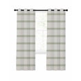 thumbnail image 1 of Sage Green Striped Blackout Curtains 45 Inches Long for Bedroom, Rustic Green Stripe Modern Art Beige Thermal Insulated Room Darkening Black Out Window Curtain Panels Grommet Drapes for Living Room, 1 of 8