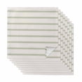 thumbnail image 1 of Sage Green Striped Cloth Napkins, Rustic Green Stripe Modern Art Beige Washable and Reusable Dinner Napkins Set of 8, Table Napkin for Kitchen Party Birthday Wedding Hotel Housewarming 20"x20", 1 of 8
