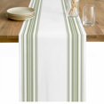 thumbnail image 1 of Sage Green Striped Cotton Linen Rectangle Table Runners 13"x60", Stripes Farmhouse Modern Coffee Table Runner Dresser Scarves Luxury Table Runners for Wedding Party Banquet Dinner Decor, 1 of 8