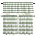 thumbnail image 1 of Sage Green Striped Kitchen Curtains Sets for Windows 36 Inch Length, Farmhouse Sage Green Stripes Rod Pocket Window Treatments Tier Curtains and Valances Set for Bedroom/Bathroom, 1 of 8