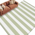 thumbnail image 1 of Sage Green Striped Large Area Rugs for Bedroom Living Room, Soft Non Slip Carpet Bedside Rug, Modern Farmhouse Sage Green White Stripes Rectangular Floor Cover Kitchen Accent Rug 5'x8' for Office, 1 of 9