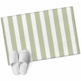 thumbnail image 1 of Sage Green Striped Large Area Rugs for Bedroom Living Room, Soft Non Slip Carpet Bedside Rug, Modern Farmhouse Sage Green White Stripes Rectangular Floor Cover Kitchen Accent Rug 2'x3' for Office, 1 of 9