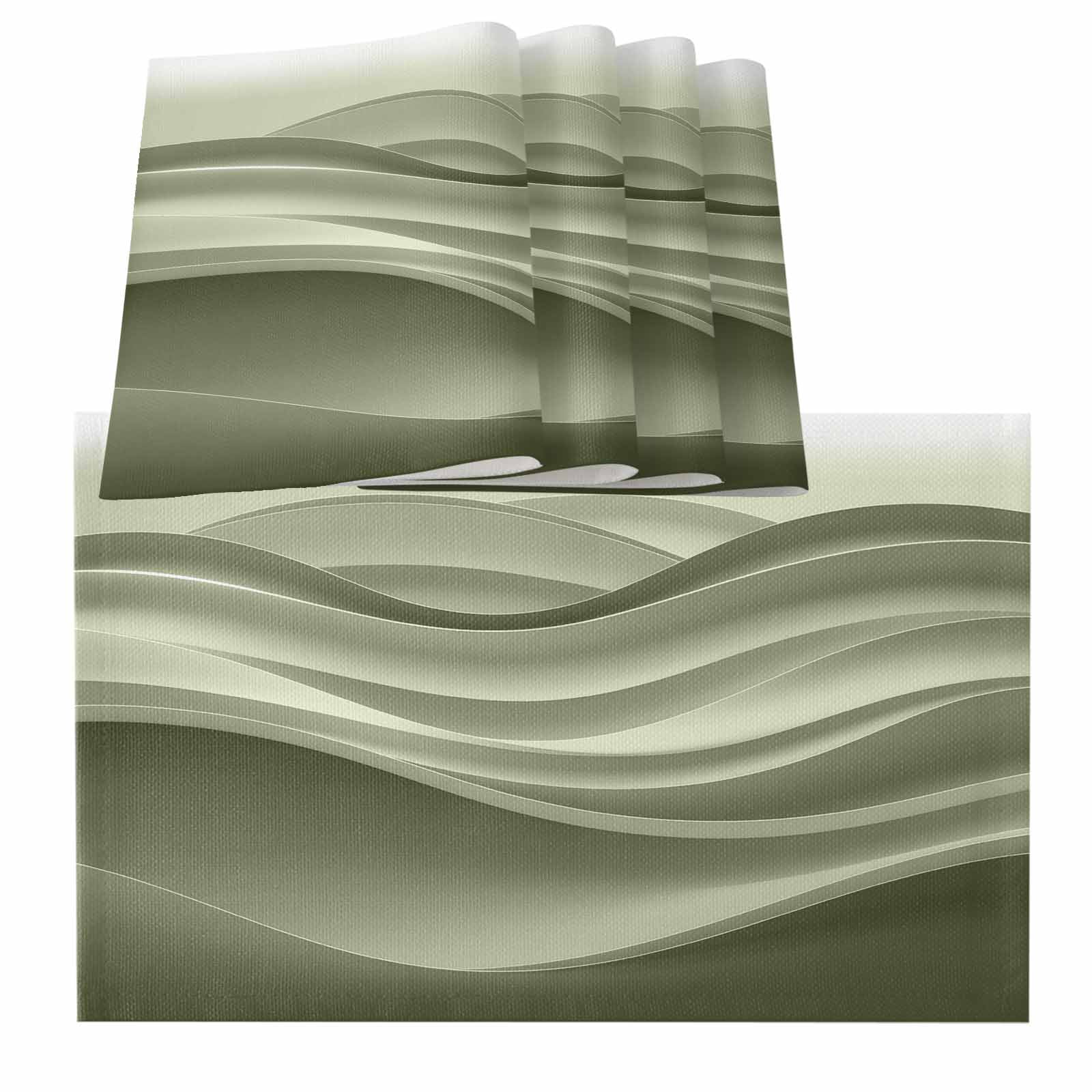 Sage Green Striped Modern Abstract Art Wave Moire Gradient Burlap ...